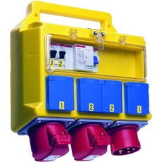 Переносной розеточный блок BPC32, ввод: 3P+N+E, 32А, выводы: 3P+N+E, 32А; 3P+N+E, 16А; 4 х Schuko, 16А | 2CMA170268R1000 | ABB